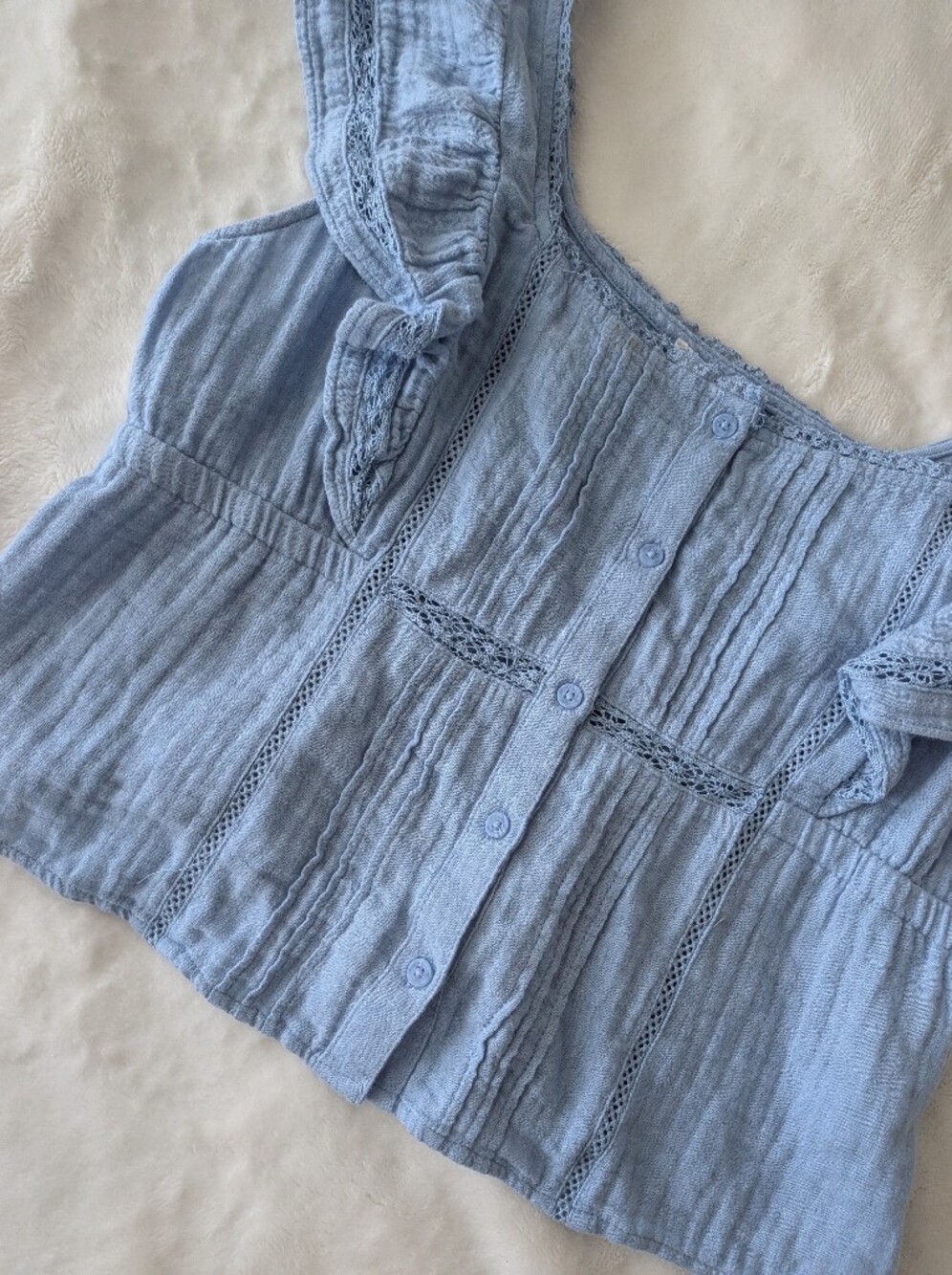 Aerie Gauzey Front Button Tank Top - Picture 2 of 3